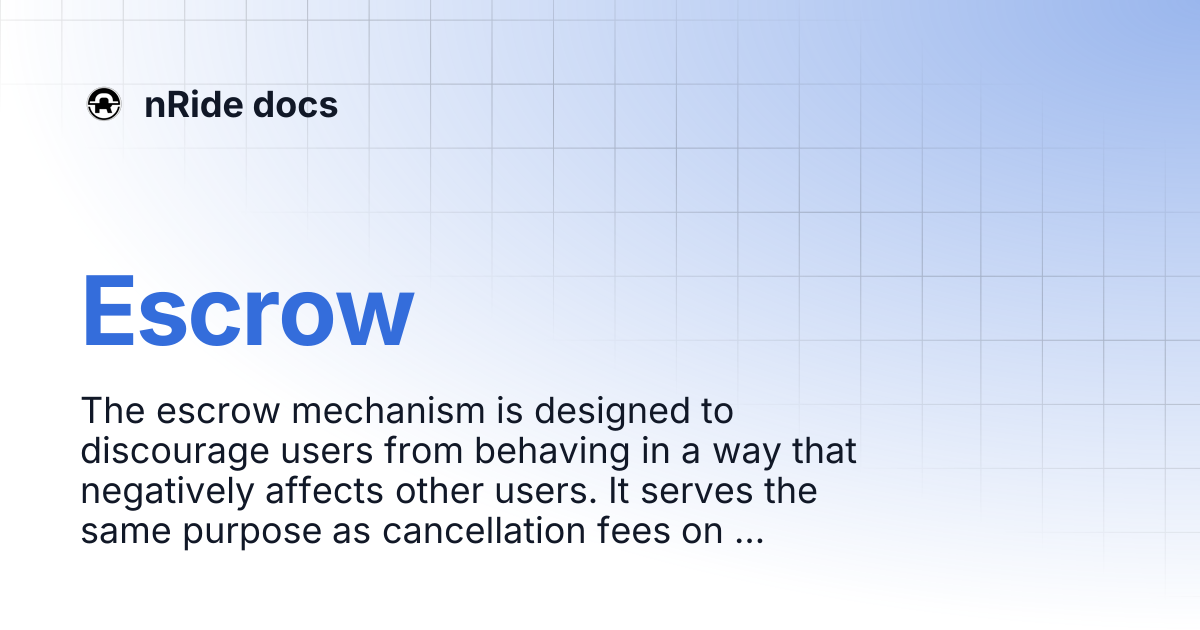 Escrow | nRide docs